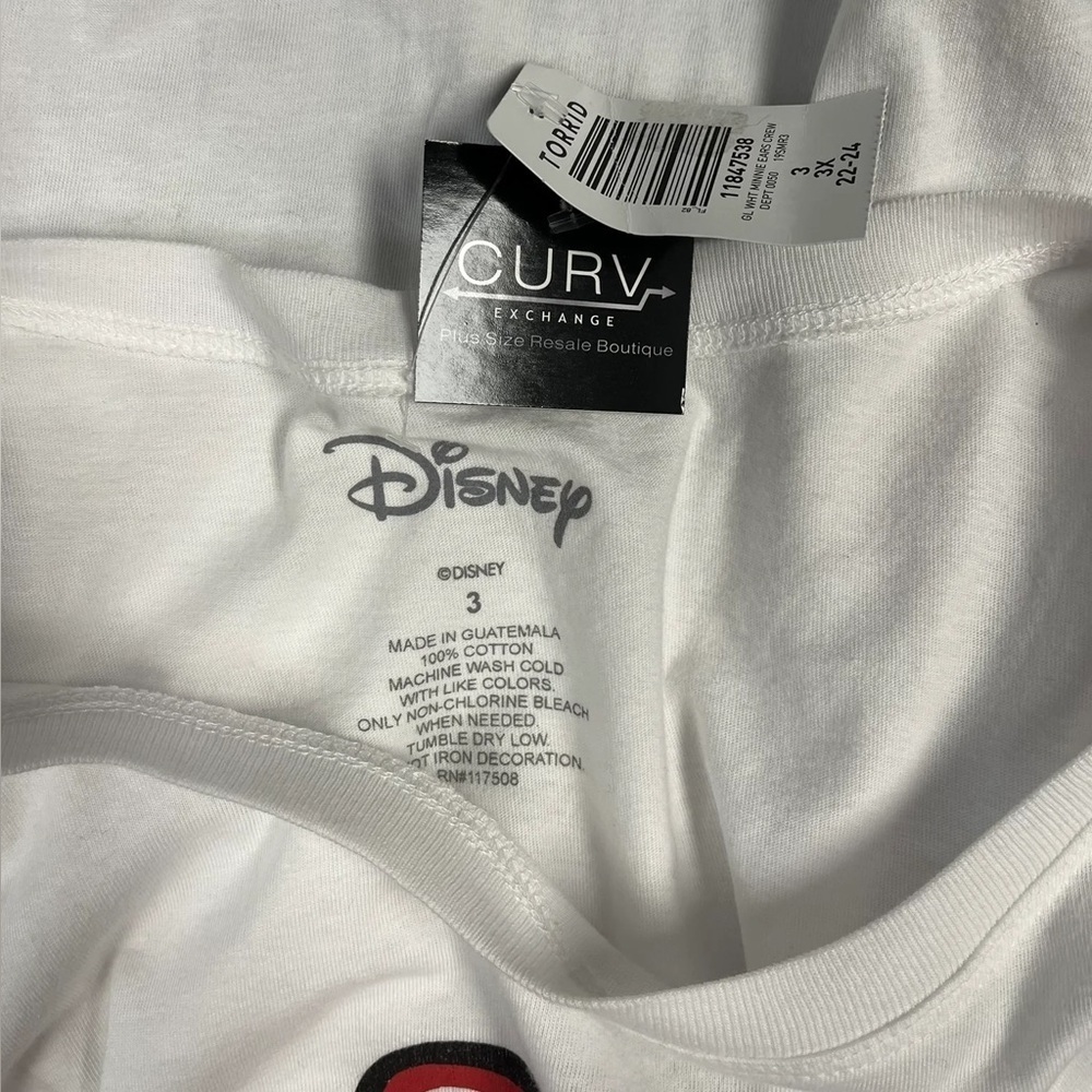 Torrid Disney Minnie Mouse Ears Slim Fit Tee - New - Size 3 (22/24) - Picture 3 of 3